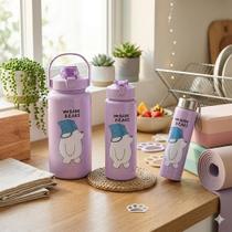 Kit 3 garrafas de água squeeze 2000ml 900ml 300ml roxa Kit 3 garrafas de água squeeze 2000ml 900ml 300ml roxa