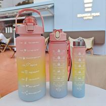 Kit 3 Garrafas De Água Squeeze Tie Dye Bazik