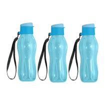 Kit 3 Garrafas de Água Tupperware Eco Tupper Azul Claro 310ml