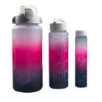 Kit 3 Garrafas Motivacionais Gradientes 2L, 900ml e 350ml