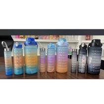 Kit 3 Garrafas motivacional Galão 300ml, 900ml e 2L - tiktok - SORTIDOS