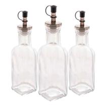 Kit 3 Garrafas para Azeite de Vidro com Tampa Lyor 200ml