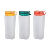 Kit 3 Garrafas Plásticas Sortidas Flip Top de 1L - Mix Home