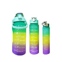 Kit 3 Garrafas Squeeze 2L Tie Dye Motivacional Coloridas