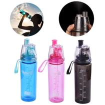 Kit 3 Garrafas Squeeze Plástico Com Spray Borrifador 600ml