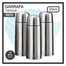 KIt 3 Garrafas térmica com Tampa Dosadora 350ml Squeeze Inox