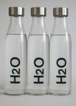 Kit 3 Garrafas Vidro Redondo 750ml H2O Minimalista
