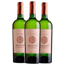 Kit 3 Garrafas Vinho Branco Casa Valduga Origem Chardonnay 750ml