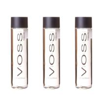 Kit 3 Garrafas Voss Água com Gás 375ml Original Garrafa de Vidro Premium Estilo Sofisticado