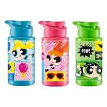 Kit 3 Garrafinha Infantil 500ml Tampa Higiênica Meninas Super Poderosas Florzinha Lindinha Docinho