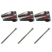 Kit 3 Garras Bumbo Cromado 12.2 + 3 Parafusos 110Mm X 6Mm - Spanking