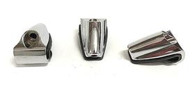 Kit 3 Garras Para Bumbo Metal Cromado Com Base Borracha 12.2 - Spanking