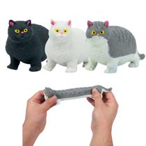Kit 3 Gatinhos Antiestresse - Brinquedos que Estica e Amassa para Relaxar - DM Toys
