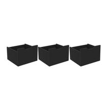 Kit 3 Gavetas Para Nicho Organizador Preto Fosco Qmovi