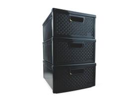 Kit 3 Gaveteiro Modular Empalhável Organizador Multiuso Rattan Plástico Resistente 1 Unidade Kit 3 Gaveteiro Modular Empalhável Organizador Multiuso Rattan Plástico Resistente 1 Unidade