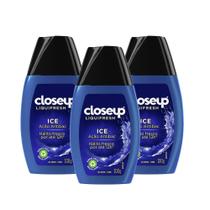 Kit 3 Géis Dental Close Up Liquifresh Ice 100g
