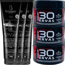 Kit 3 Gel 30 Ervas Power 300g + 3 Gel Cartilagem de Tubarão com 18 Ervas 150g