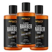 Kit 3 Gel Barbear Shaving Gel Infinity Looks Golden 500ml Kit 3 Gel Barbear Shaving Gel Infinity Looks Golden 500ml