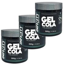 Kit 3 Gel Cola Exclusivo 500g - Infinity