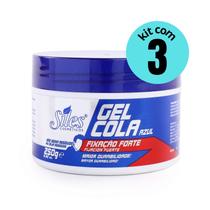 Kit 3 Gel Cola Fixação Forte 250g - Siles