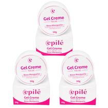 Kit 3 Gel Creme Facial Rosa Mosqueta 50G - Epilê Kit 3 Gel Creme Facial Rosa Mosqueta 50G - Epilê