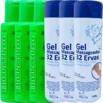 Kit 3 Gel Detonador com 21 Ervas + 3 Gel 32 Ervas Pernas Pés Costas e Articulações