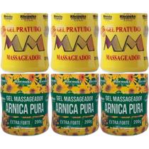 Kit 3 Gel Massageador Arnica Pura 200g 3 Gel Pratudo MM 200g