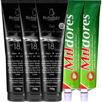 Kit 3 Gel Massageador Cartilagem de Tubarão Com 18 Ervas 150g + 2 Creme Para Massagem Mil Dores 100g