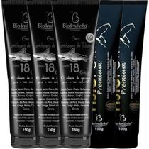 Kit 3 Gel Massageador Cartilagem de Tubarão Com 18 Ervas 150g + 2 Pomada Massageadora Fisiofort Premium 150g