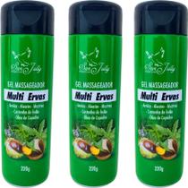 Kit 3 Gel Massageador Multi Ervas 220g Arnica Alecrim Copaíba