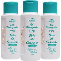 Kit 3 Gel Massageador Ptd Sebo De Carneiro 190G