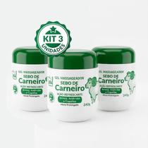 Kit 3 Gel Massageador Sebo De Carneiro 240g Alívio Refrescante Kit 3 Gel Massageador Sebo De Carneiro 240g Alívio Refrescante