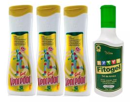 Kit 3 Gel Massageador Vencedor Hábito 200g + Gel Massageador Fitogel 200g