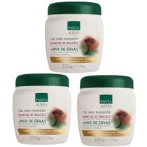 Kit 3 Gel p/ Massagem Panta Sangue de Dragão Mix de Ervas 220g Kit 3 Gel p/ Massagem Panta Sangue de Dragão Mix de Ervas 220g