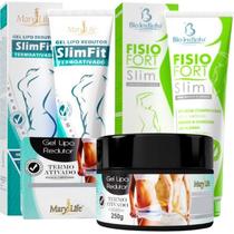 Kit 3 Gel Para Massagem Redutor Slim Fit e Gel Lipo - Mary Life