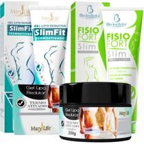 Kit 3 Gel Para Massagem Redutor Slim Fit E Gel Lipo