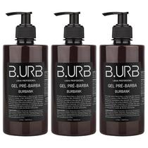 Kit 3 Gel Pré Barba Burbank 500mL Profissional Bancada Barbearia Barba Urbana B.URB