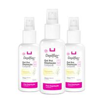 Kit 3 Gel Pré Depilação Corporal Camomila Depilflax 100 ml