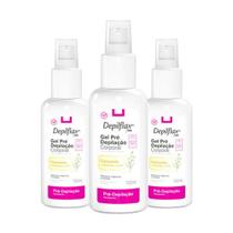 Kit 3 Gel Pré Depilação Corporal Camomila Depilflax 100 ml