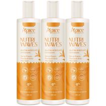 Kit 3 Gelatina Acidificante Capilar Apice Nutri Waves Condicionante Modeladora Curvaturas 300ml