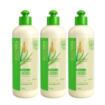 Kit 3 Gelatina de Cabelo Cacheado Finalizado Cachos Capilar Babosa e Macadâmia Bio Extratus 500ml