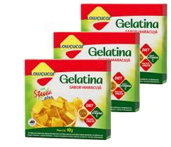 Kit 3 Gelatina Pó Diet C/ Stevia Plus Maracuja Lowçucar 10gr