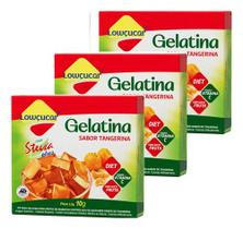 Kit 3 Gelatina Pó Diet C/stevia Plus Tangerina Lowçucar 10gr