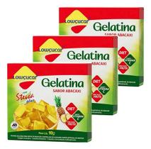 Kit 3 Gelatina Pó Diet Com Stevia Plus Abacaxi Lowçucar 10gr