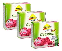 Kit 3 Gelatina Pó Diet Com Stevia Plus Cereja Lowçucar 10gr