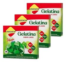 Kit 3 Gelatina Pó Diet Com Stevia Plus Limão Lowçucar 10gr
