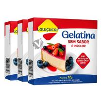 Kit 3 Gelatina Sem Sabor Incolor Lowçucar 12G Kit 3 Gelatina Sem Sabor Incolor Lowçucar 12G