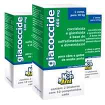 Kit 3 Giacoccide 600mg Antiparasitário Mon Ami - 20 Comprimidos Kit 3 Giacoccide 600mg Antiparasitário Mon Ami - 20 Comprimidos