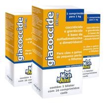 Kit 3 Giacoccide Para Tratamento Giárdia 170Mg Mon Ami - 20Comprimidos