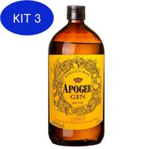 Kit 3 Gin Apogee Citrus 1L Infusão De Tangerina E Laranja